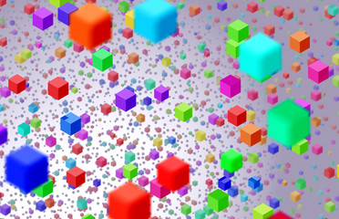 colored 3d cubes 