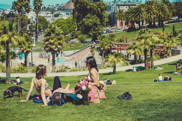 group of young people in the park