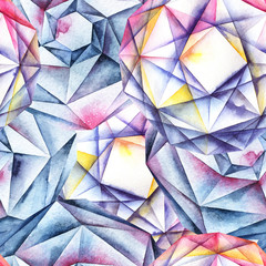 Watercolor diamond crystal pattern