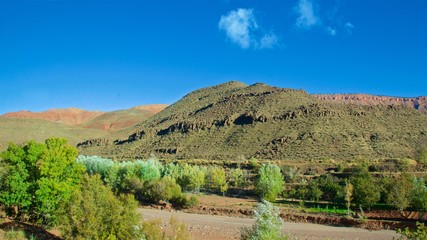 Fototapeta na wymiar Scenery at High Atlas Mountains in Morocco