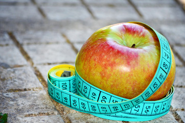 Fresh Apple with Measuring Tape
