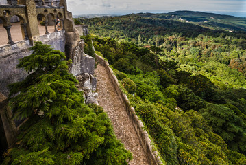 Fototapeta na wymiar Portugal. Pena Palace in the municipality of Sintra, on the Portuguese Riviera.