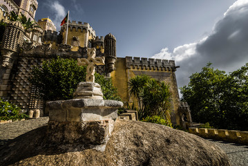 Fototapeta na wymiar Portugal. Pena Palace in the municipality of Sintra, on the Portuguese Riviera.