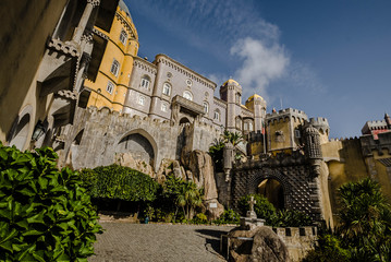 Obraz premium Portugal. Pena Palace in the municipality of Sintra, on the Portuguese Riviera.