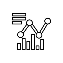 Growth Chart Vector Icon style illustration Line Data Science EPS 10