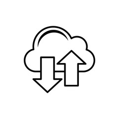 Cloud Computing Vector Icon style illustration Line Data Science EPS 10