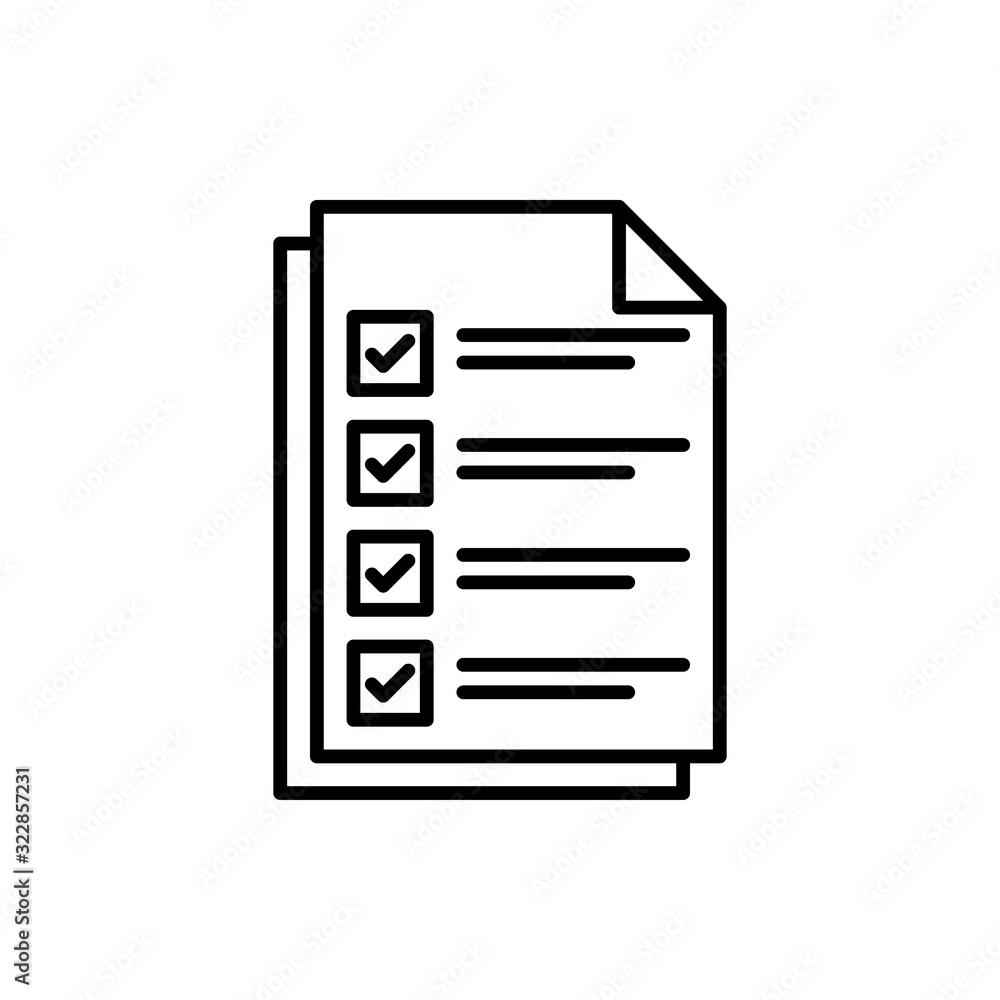 Poster checklist vector icon style illustration line data science eps 10