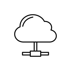 Cloud Sharing Vector Icon style illustration Line Data Science EPS 10