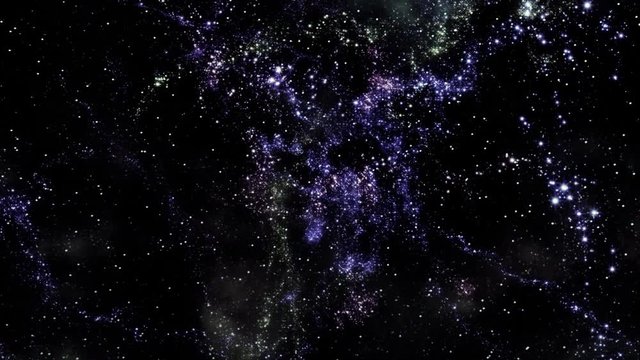 Video Background 2524: Traveling through star fields in space (Loop).
