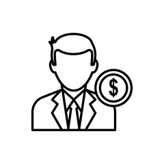 Businessman Vector Icon style illustration Line Data Science EPS 10