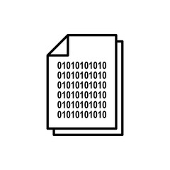 Binary Code Vector Icon style illustration Line Data Science EPS 10