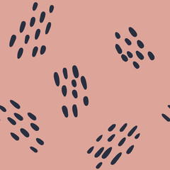 Sketchy hand-drawn lines seamless pattern.Grey stripes on pink background - for wallpaper, paper, fabric, textile design