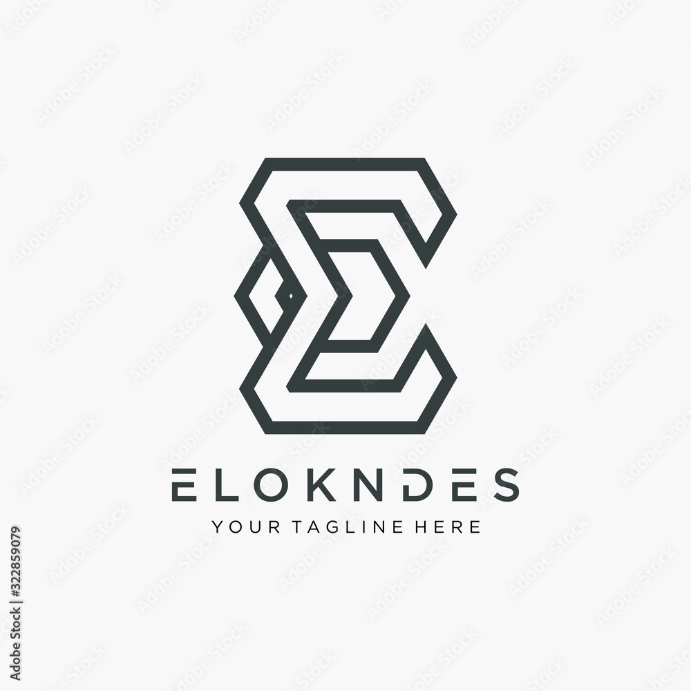 Poster initial e o logo design modern monogram and elegant. logo the letter oe in the form of abstract line