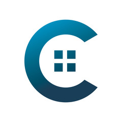 Obraz premium blue letter c housing logo design