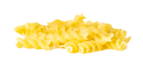 Group of macaroni pasta on white background