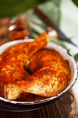 chicken legs spiced by special spice blend