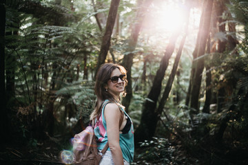 young woman in the forest