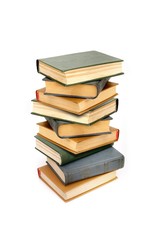 Stack of books isolated on a white background