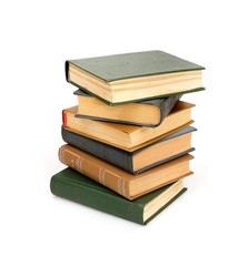 Stack of books isolated on a white background