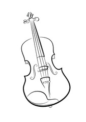 Obraz na płótnie Canvas The Sketch of a classical variety violin.