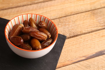 Moroccan dates in color background