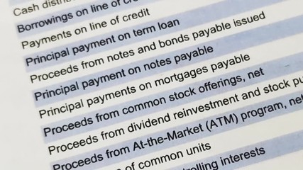 Accounting business concept. Calculator with accounting report and financial statement on desk.