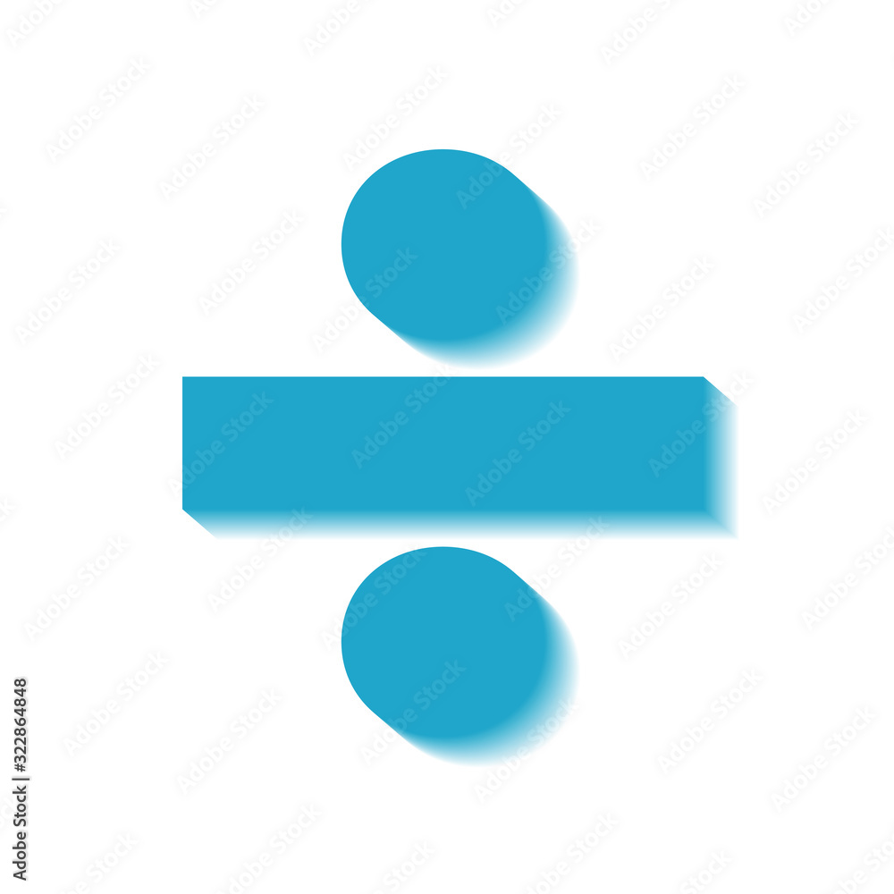 Poster mathematical sign divide, 3d colored isometric icon. element of 3d words and symbols icon for mobile