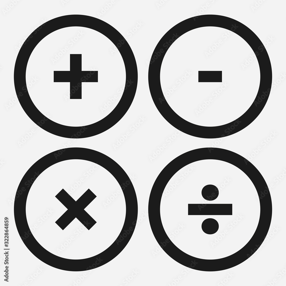 Poster dark web button with math symbols. round shapes on white background. 10 eps