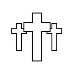 Three Religion cross icon vector illustration on white background