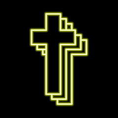 Obraz premium neon cross, glowing cross, religion, Christianity, Jesus