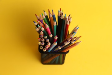 colored wooden pencils to draw