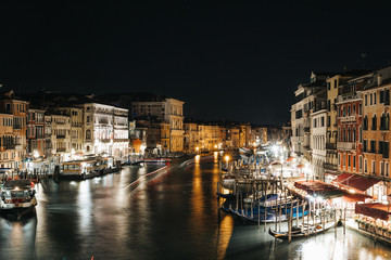 night venice river long exposure