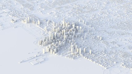 Fototapeta 3d illustration of chicago city with white material. obraz