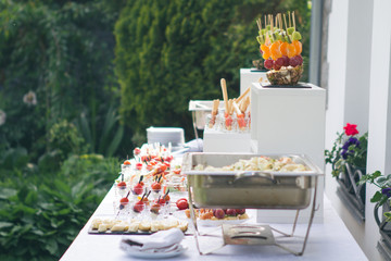 Table with food in wedding
