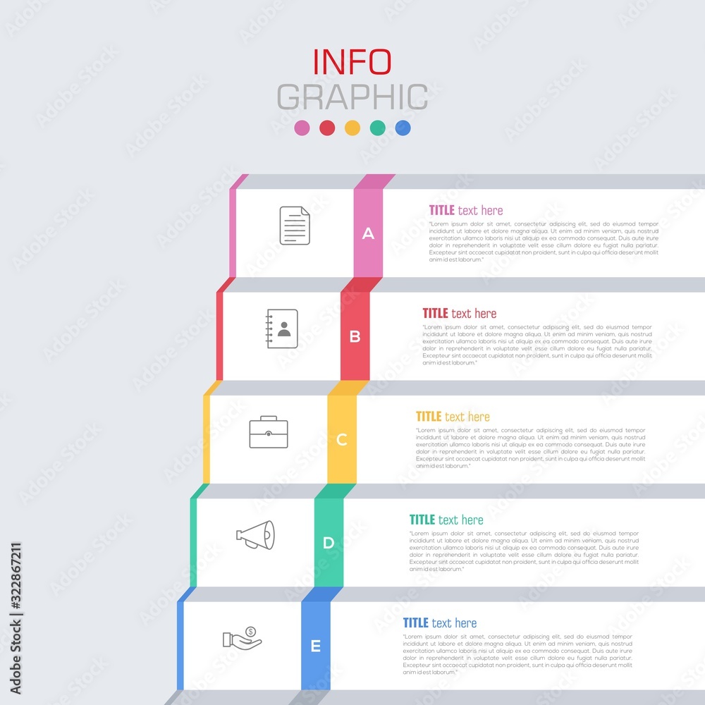 Fototapete business data visualization. infographic element with icons and options or steps. can be used for pr