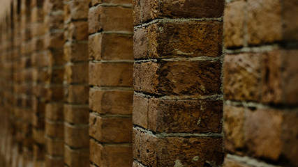 Brown brick wall side view