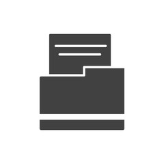 office folder file archive stationery supply silhouette on white background