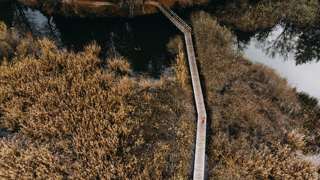 aerial shoot lake abobe path