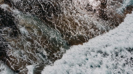 aerial wave coast rocks