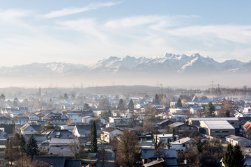 Obraz premium Koblach Blick zum Hohen Kasten