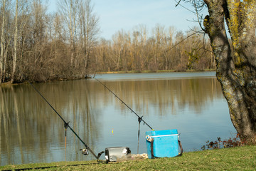  Fishing by the lake in late winter