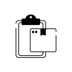delivery pack clipboard cargo line style icon