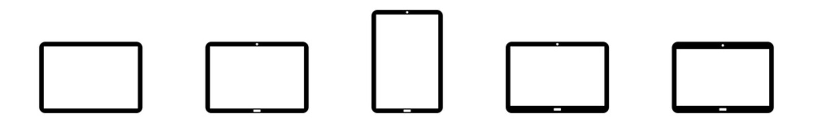 Tablet Computer Icon Black | Tablet PC Illustration | Smartphone Mobile Phone Symbol | Display Logo | Touch Screen Sign | Isolated | Variations