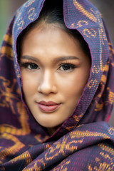 Young Asian women in traditional costume.