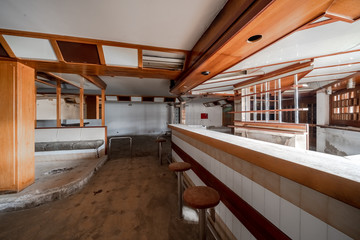 Interior of an abandoned restaurant