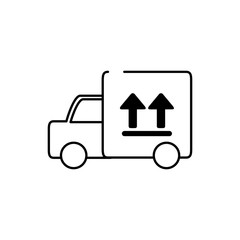 truck transport box shipping cargo delivery line style icon