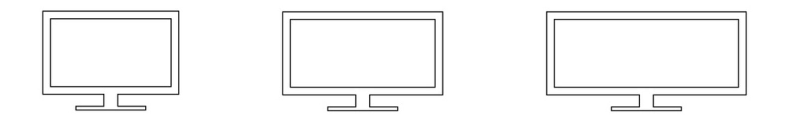 Screen Icon Black Line | Monitor Illustration | Computer Display Symbol | Device Logo | TV Television Sign | Isolated | Variations