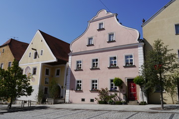 Fototapeta na wymiar Nabburg Häuser am Markt