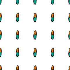Colorful seamless pattern with hand drawn capsules isolated on white background.