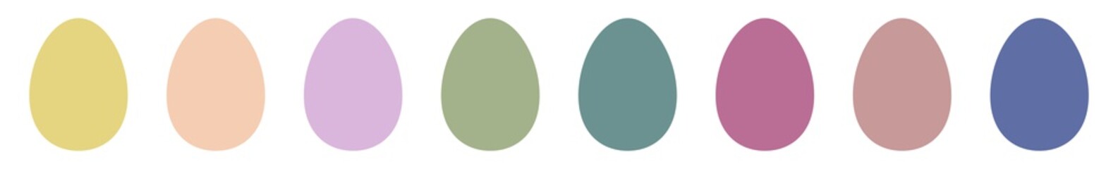 Easter Egg Icon Color Pastel | Painted Eggs Illustration | Happy Easter Hunt Symbol | Holiday Logo | April Spring Sign | Isolated | Variations